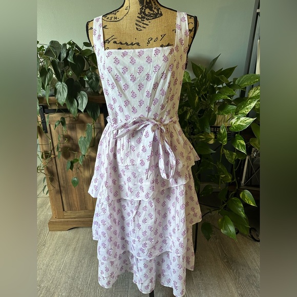 J Crew Sleeveless Belted Tiered Midi Dress, Size 8. NWT. - Picture 4 of 7